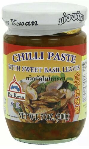 Por Kwan Thai Chili Paste With Sweet Basil Leaves 7 Oz Jar US Seller