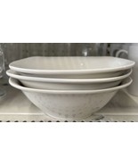 (3) Royal Norfolk Contemp. White 8&quot; Square Deep Cereal Bowls-Salad/Straw... - $36.51