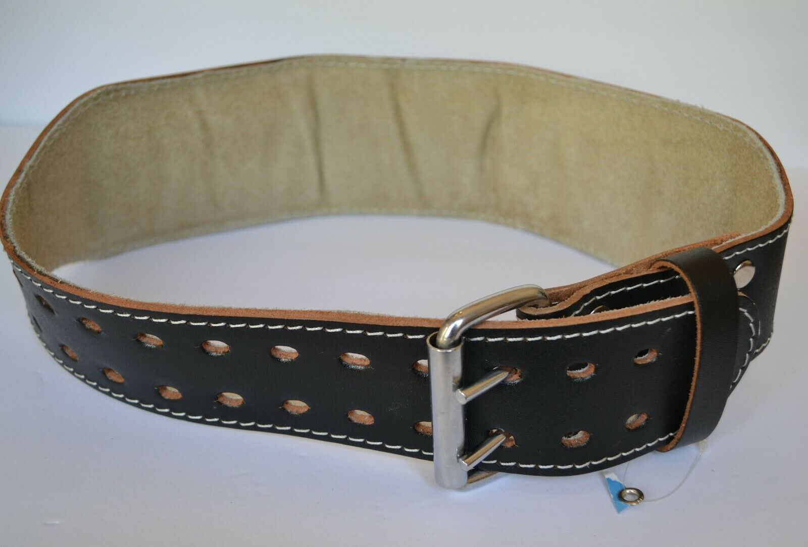 Altus Black Leather Padded Weight Lifting Belt Double Prong Size L 31