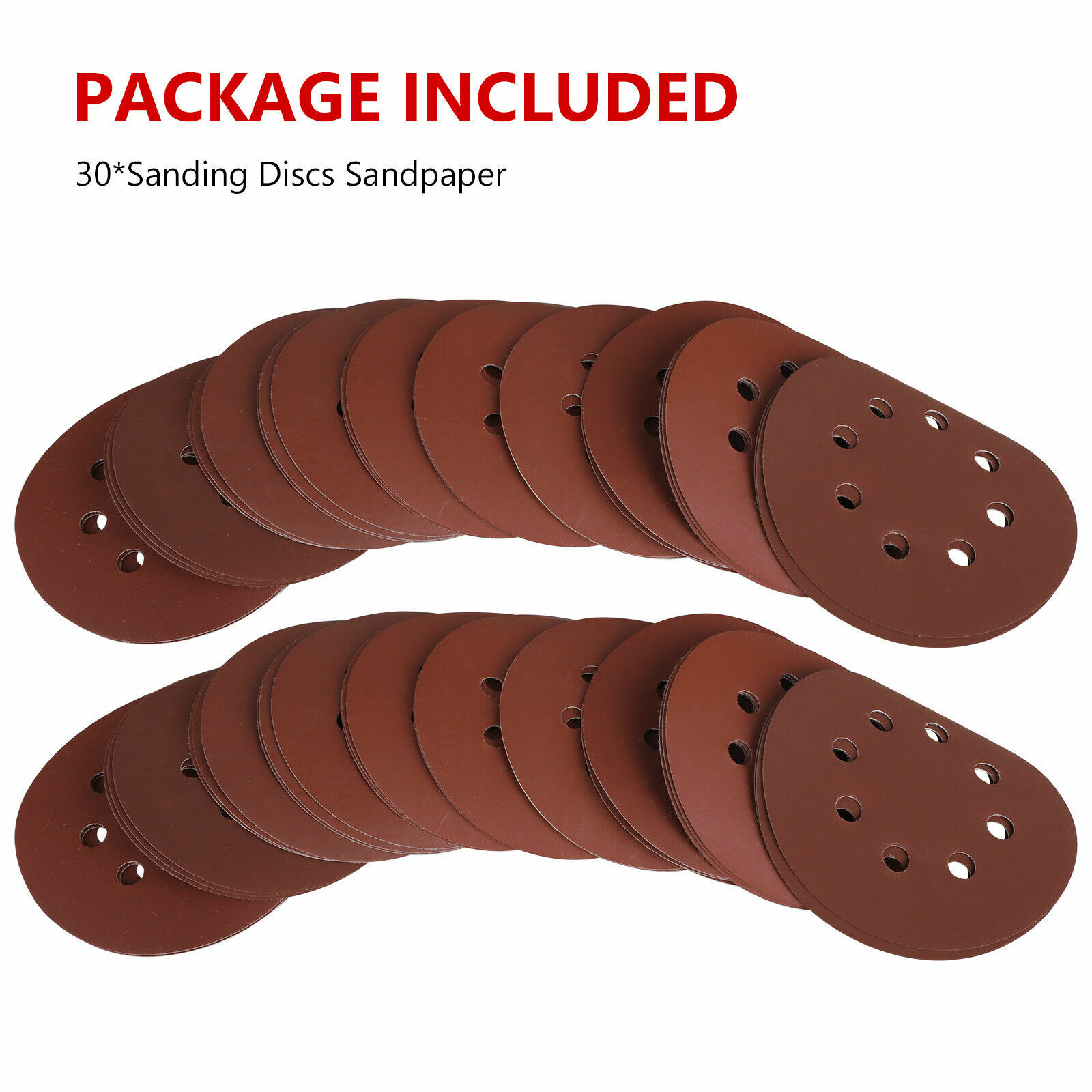 30PCS 5in 8002000 Grit Sanding Discs Orbital Sander paper Sheet Hook