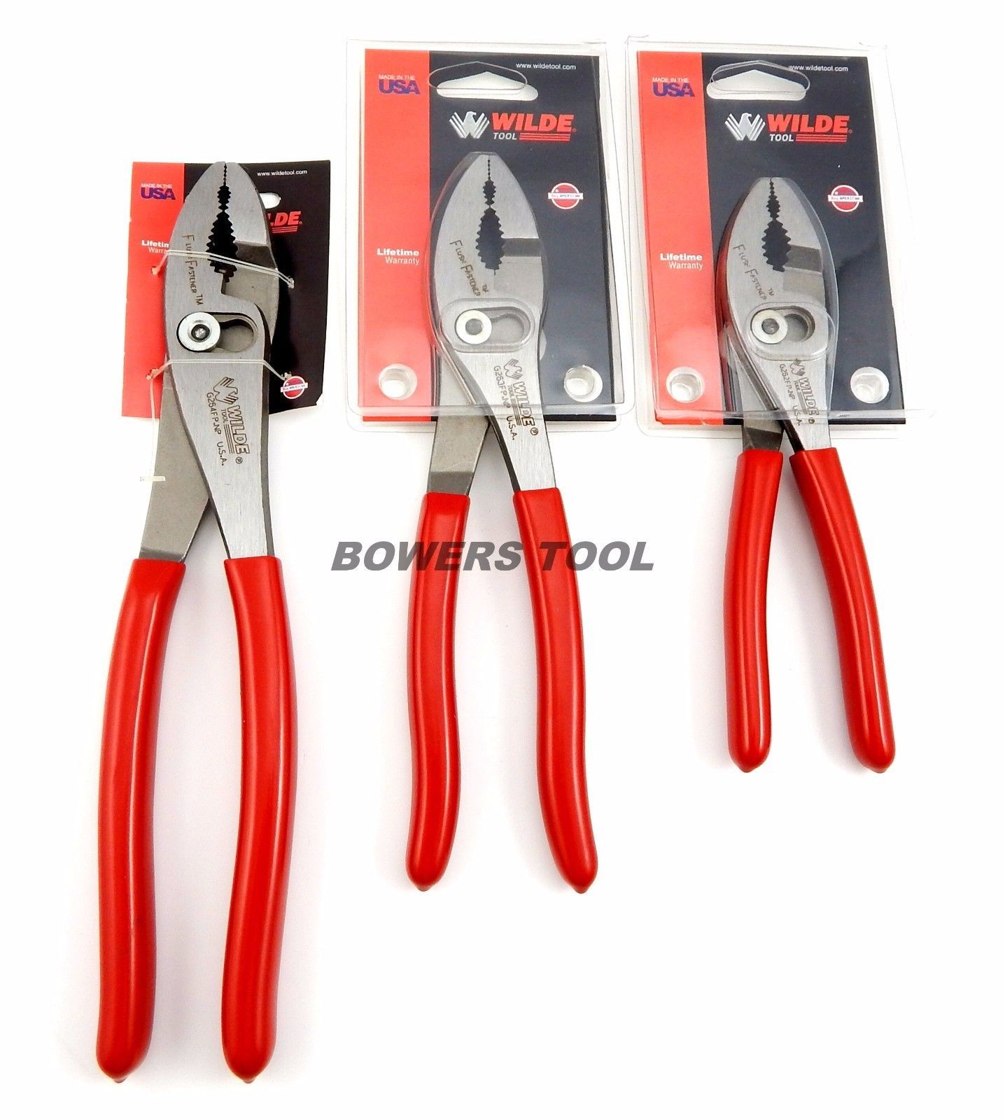 8 /& 10” MADE IN USA Pliers Wilde Tool 3pc Combination Slip Joint Plier Set 6