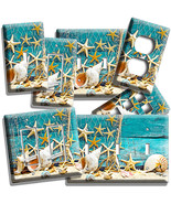 RUSTIC NAUTICAL SEA SHELLS FISH NET LIGHT SWITCH WALLPLATE OUTLET BATHRO... - $10.99+