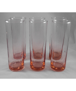 Set of 6 Vintage Hand Blown Pink Barware - Collins or Mojito Glasses  - $21.00