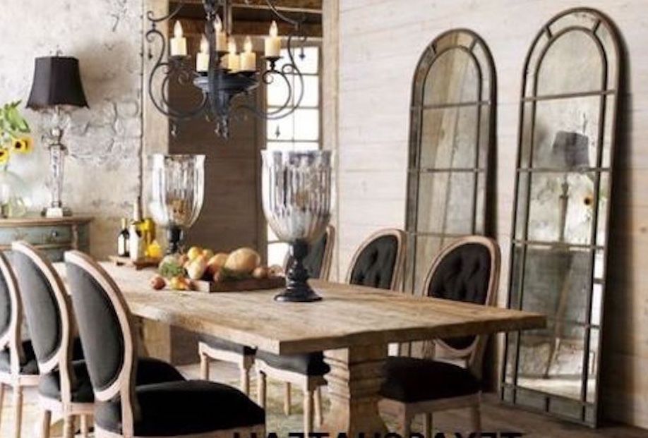 2 XL LARGE ARCHED ANTIQUE BRONZE WALL MIRROR FLOOR FULL LENGTH LEANER