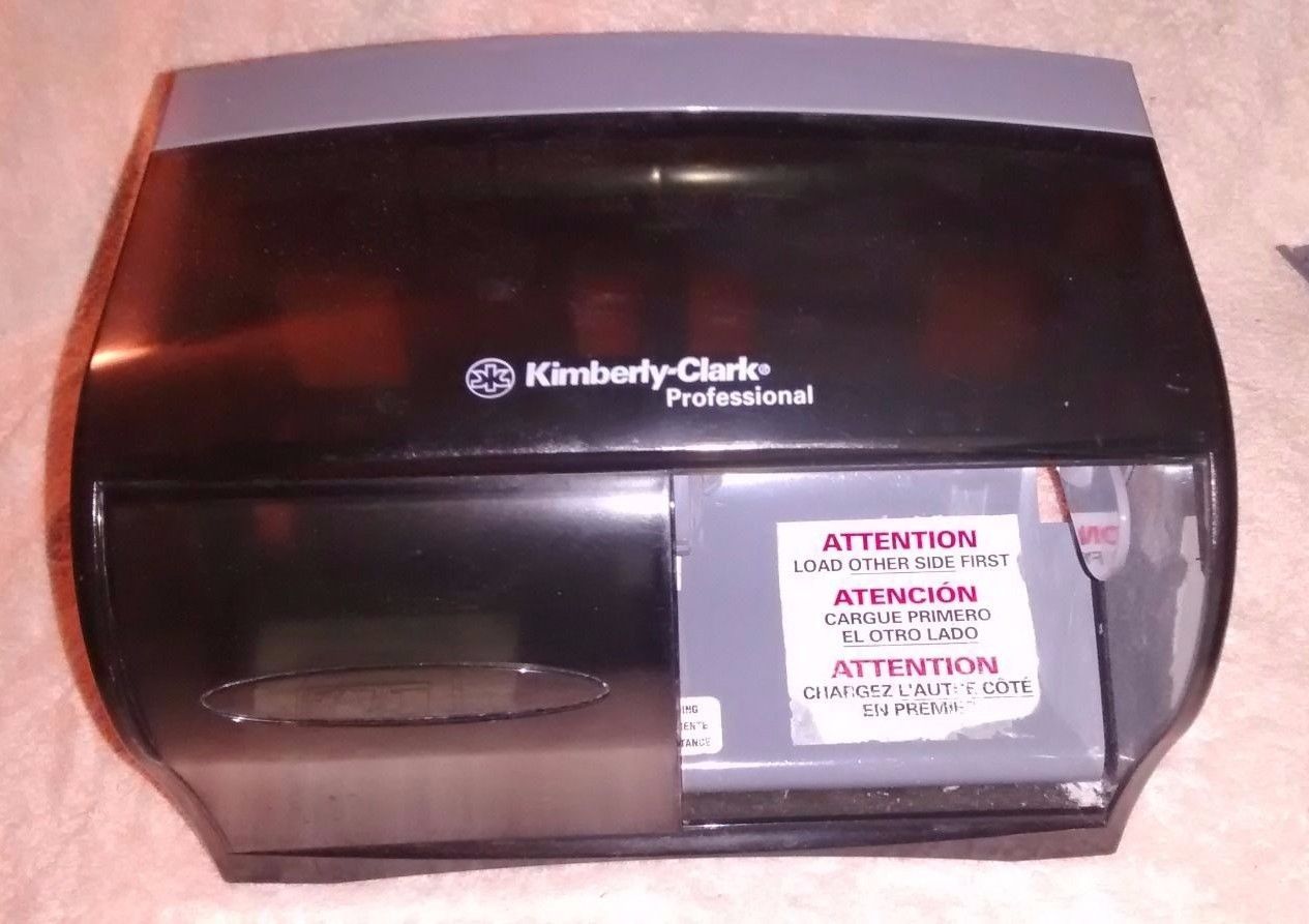 (2)used Kimberly Clark Coreless Double Roll Toilet Paper Dispenser