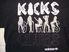 Kicks Girls Clubs Adidas Sexy Cute Girls Black Cotton T Shirt Size L - $19.05