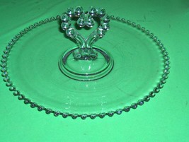 Vintage Imperial Glass Candlewick Sandwich Serving Tray Heart Shape Handle NICE - $69.29