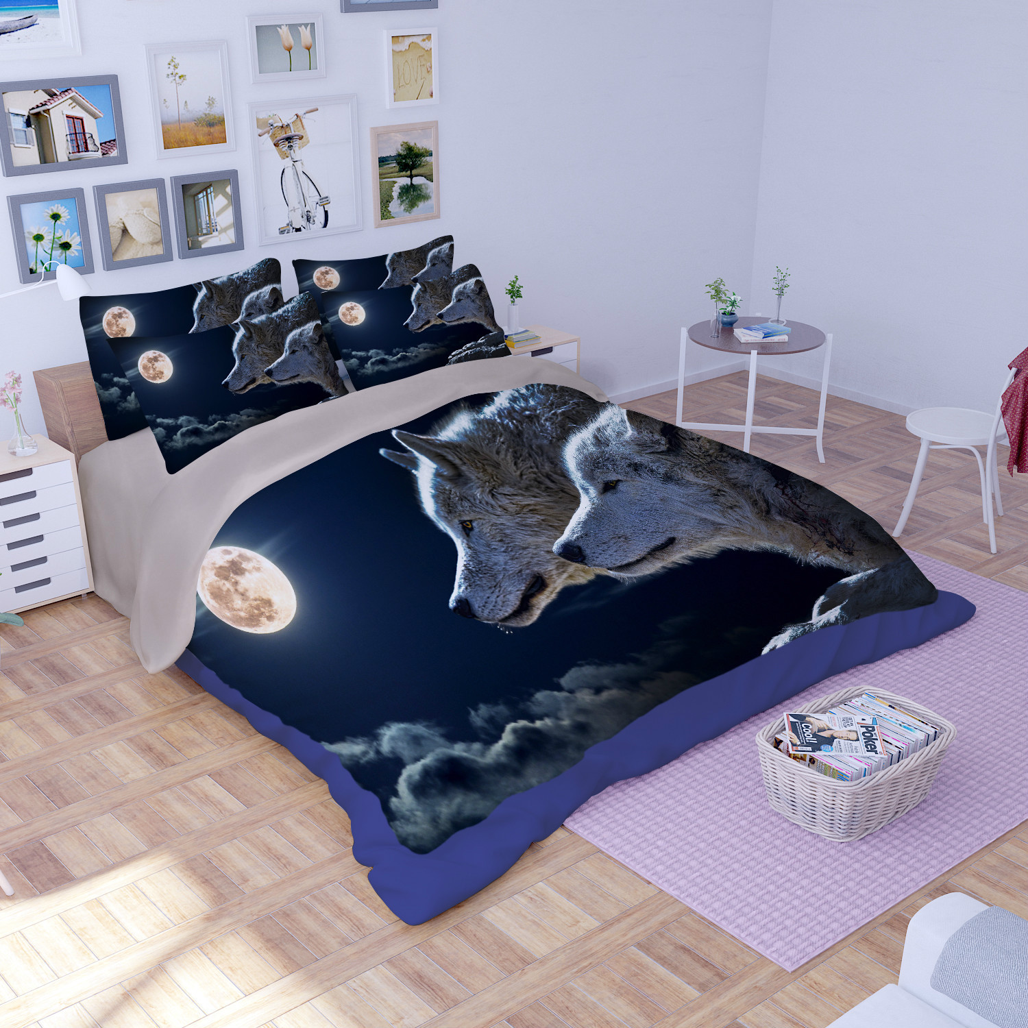 Microfiber 3d Printing Bedding Sets Wolf And 14 Similar Items 2 Meitu 21
