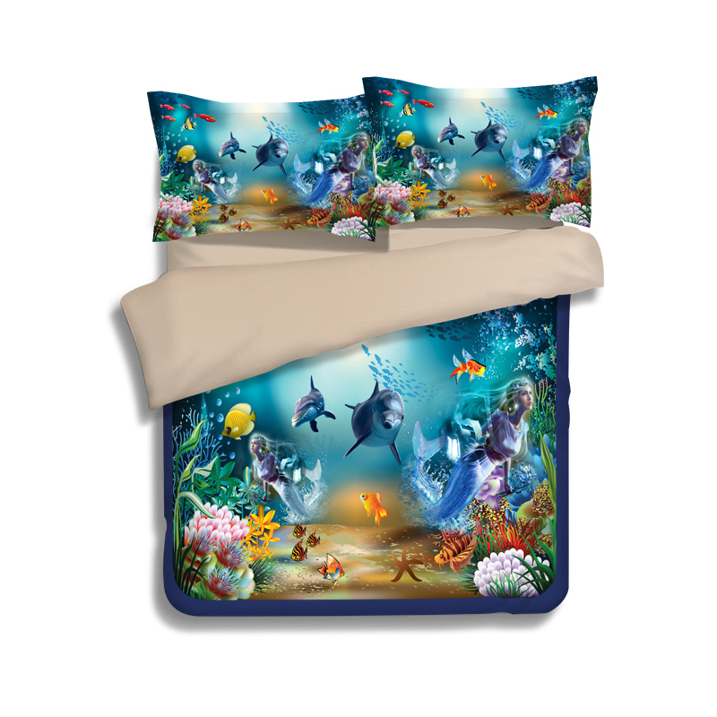 Microfiber 3D Printing Bedding Sets,Under the Sea Bedding sets,Kid