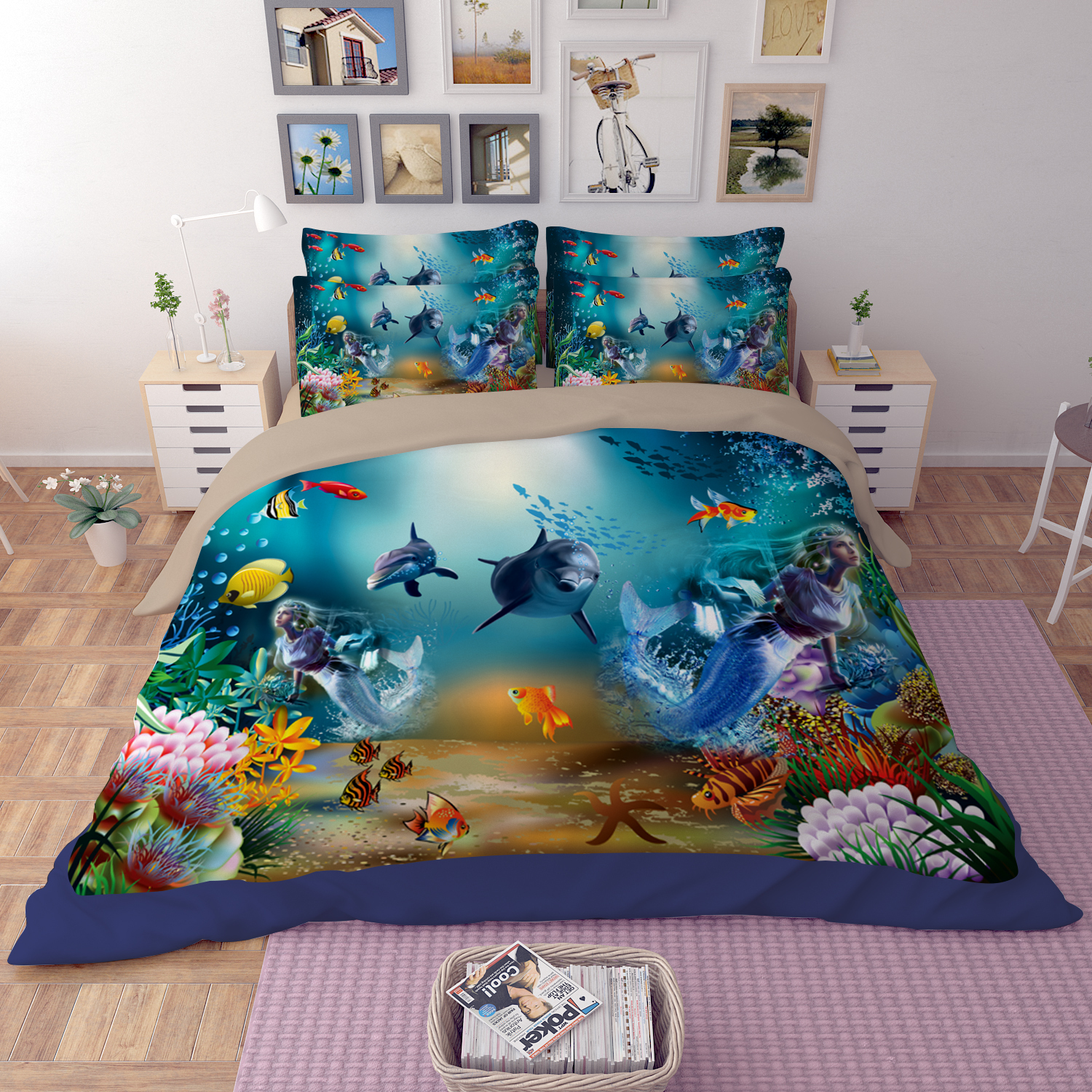 Microfiber 3D Printing Bedding Sets,Under the Sea Bedding sets,Kid ...