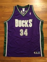 Authentic 2002 Reebok Milwaukee Bucks Ray Allen Road Purple Jersey 56 - $309.99