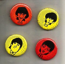 Beatles Cartoon Button Pin Set Beatlemania 1980s - $5.00