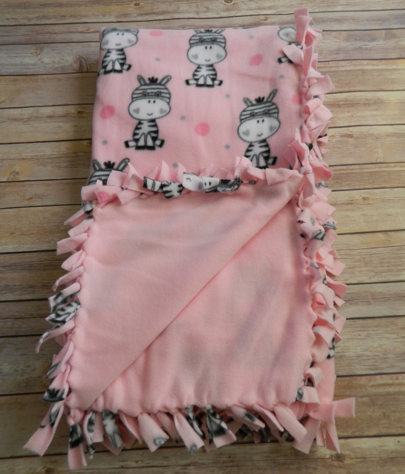 Baby Zebras on Pink Design AntiPill NoSew Blizzard Fleece Blanket 50