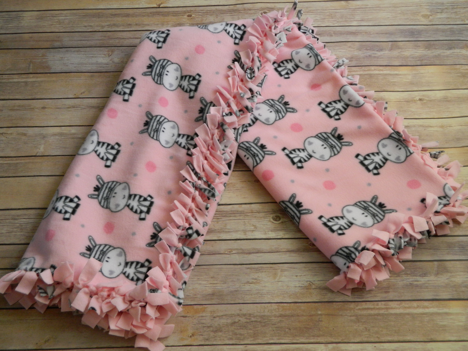 Baby Zebras on Pink Design AntiPill NoSew Blizzard Fleece Blanket 50