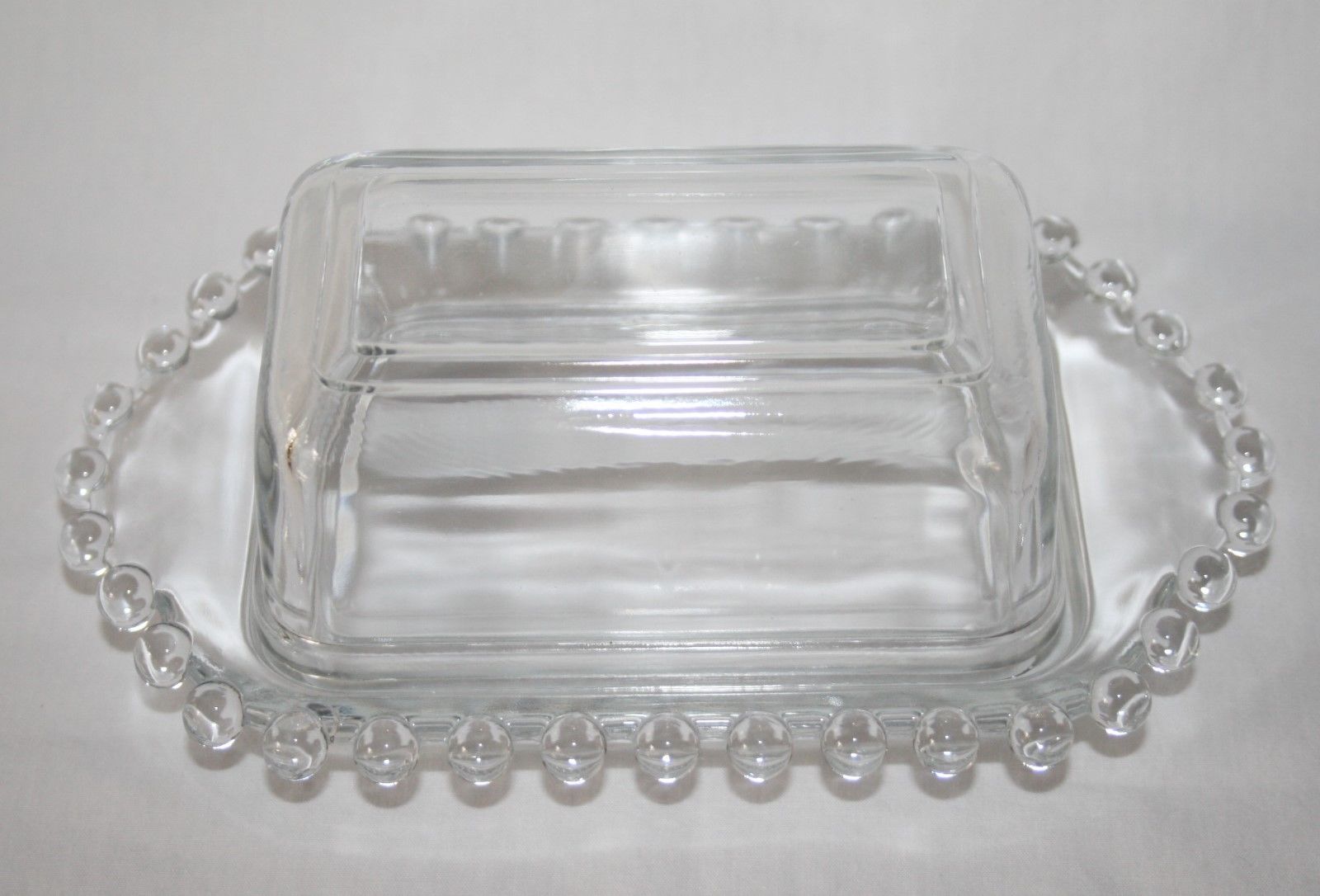 Imperial Glass Candlewick Clear California Covered Butter Dish Candlewick