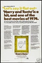 HARRY AND TONTO - 27x41 Original Movie Poster One Sheet 1974 Folded - $29.39