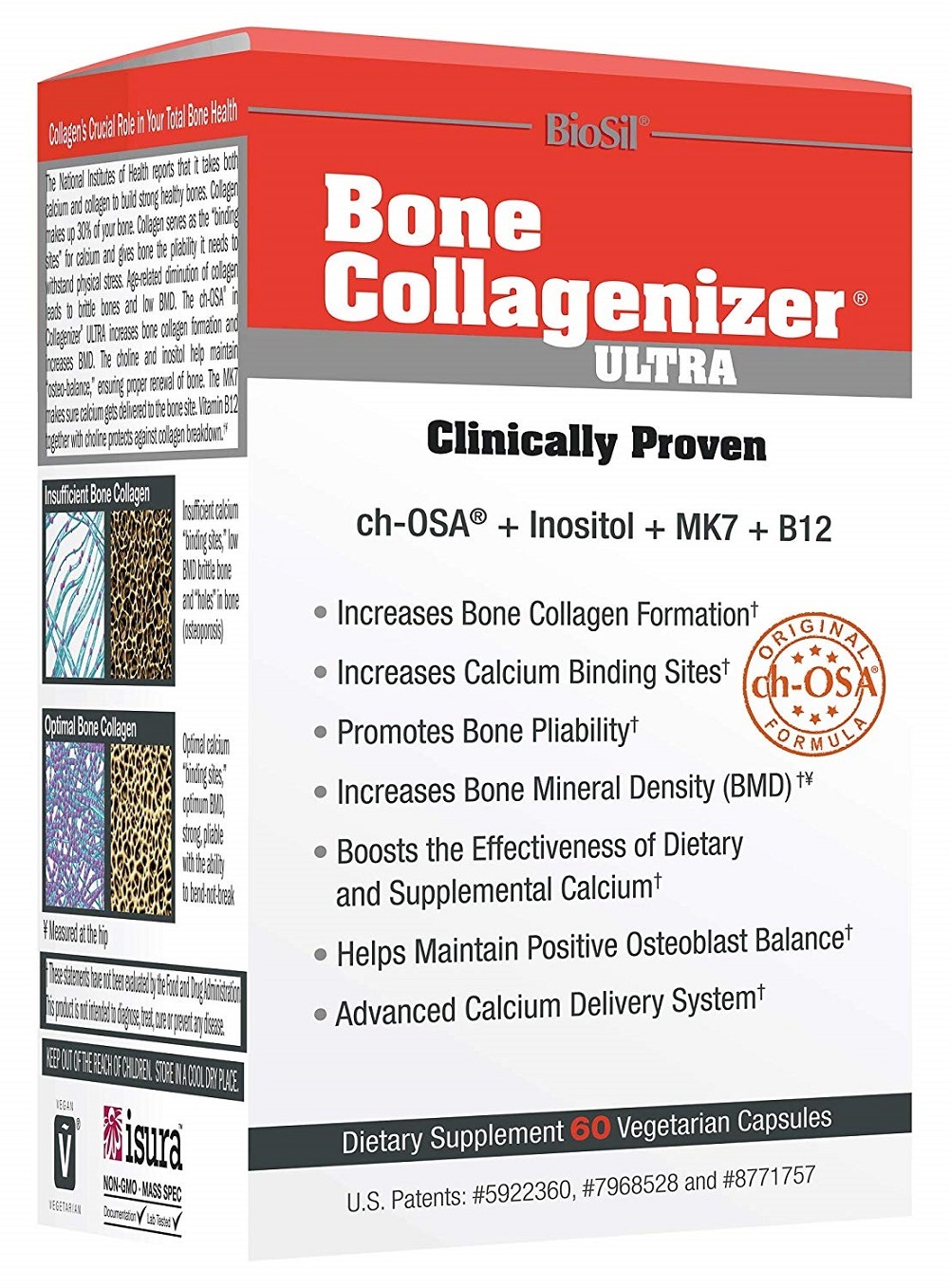 Natural Factors Biosil bone collagenizer ultra, supports bone mineral density strength 60 caps