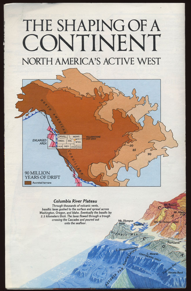 1985 NORTH AMERICA Geologic MAP The SHAPING Of A Continent Color Fold-Out MAP - North America