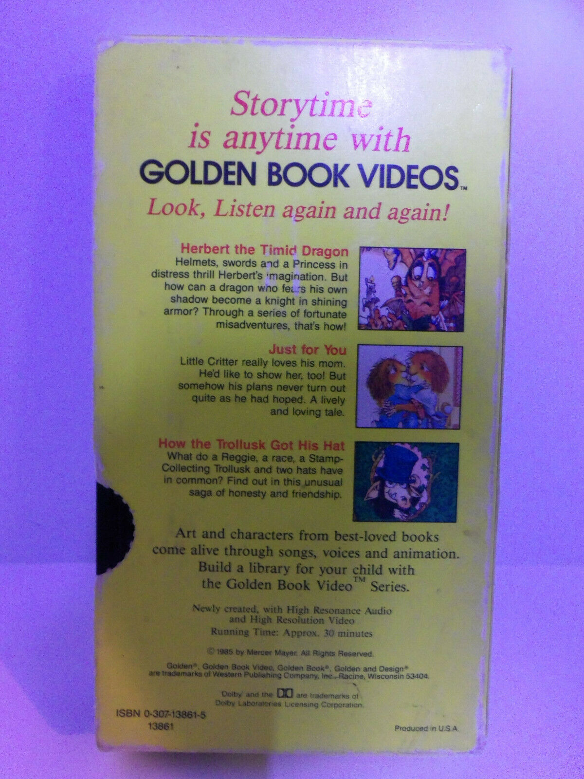 Vintage 1985 Mercer Mayer's A Golden Book Video 3 Stories Herbert ...