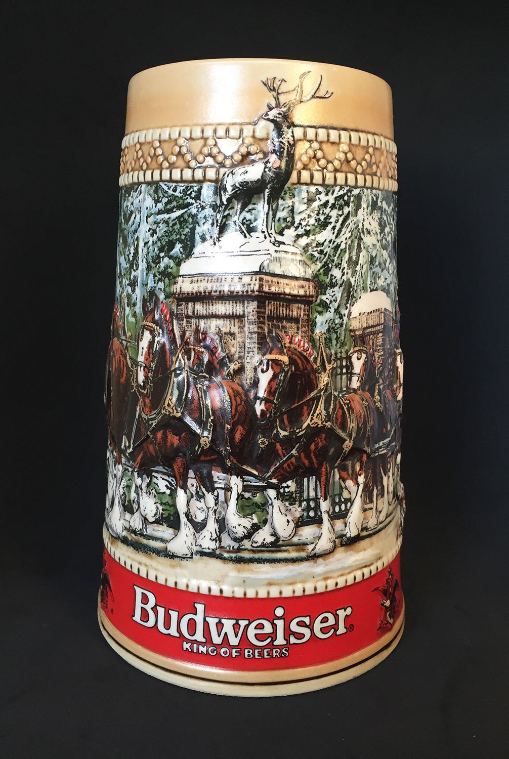 2 Vintage Anheuser Busch Budweiser Beer Stein Set 1987 Limited Edition