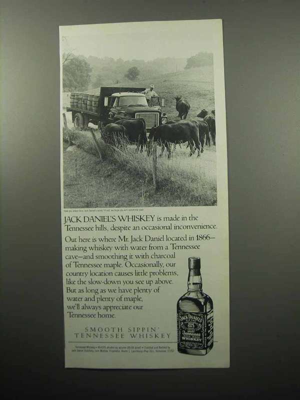 1989 Jack Daniel's Whiskey Ad - Tennessee Hills - $14.99