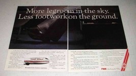 1987 TWA Airline Ad - More Legroom in the Sky - $14.99