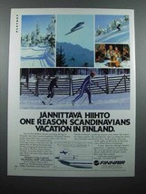 1981 FinnAir Airline Ad - Jannittava Hiihto - $14.99
