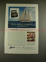 1956 Zenith Trans Oceanic Radio Ad, Yacht Constellation - $14.99