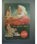 1952 Coke Coca-Cola Soda Ad w/ Santa - Gift for Thirst - $14.99