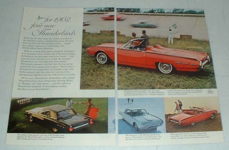 1962 Ford Thunderbird Ad: Sports Roadster, Convertible - $14.99