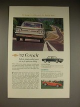 1962 Chevrolet Corvair, Corvair Monza, Corvette Car Ad! - $14.99