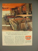 1961 Pontiac Bonneville Sports Coupe Car Ad - Rich Fabrics - $14.99