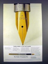 1971 Parker 75 Fountain Pen Ad - Case for Point - $14.99