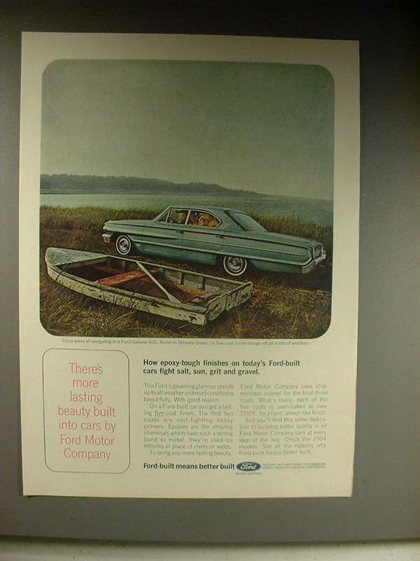 Primary image for 1964 Ford Galaxie 500 Car Ad - More Lasting Beauty