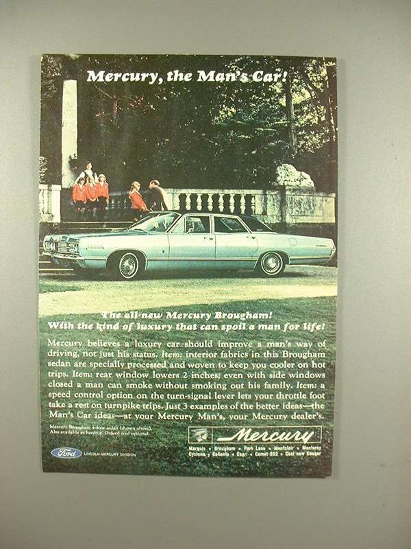 Primary image for 1966 Mercury Brougham Car Ad - The Man's Car!