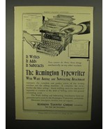 1908 Remington Typewriter Ad - Wahl Adding Attachment - $14.99