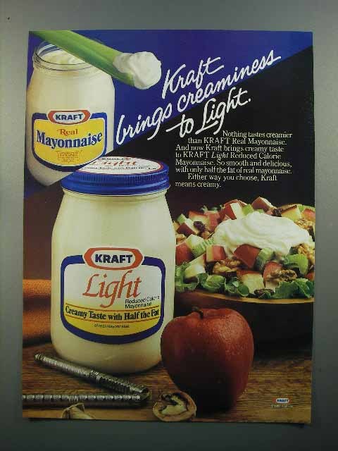 1985 Kraft Mayonnaise Ad - Brings Creaminess to Light ...