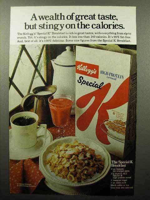 1974 Kellogg's Special K Cereal Ad - Stingy on Calories - 1970-79