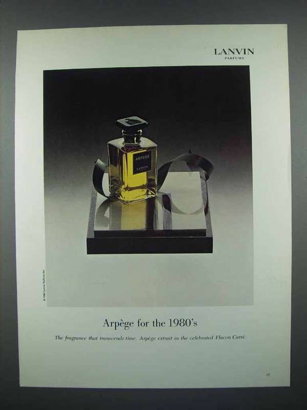 1980 Lanvin Arpege Perfume Ad - for the 1980's - 1980-89