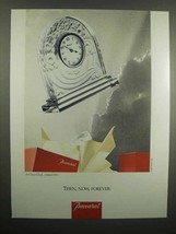 1992 Baccarat Crystal Art Deco Clock Ad - $14.99