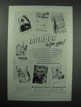 1956 European Travel Commission Tourism Ad - $14.99