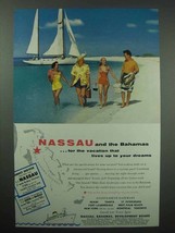 1955 Nassau and The Bahamas Tourism Ad - Lives Up - $14.99