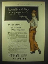 1929 Ethyl Gasoline Ad - Thrills of High Compression - $14.99