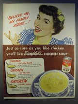 1950 Campbell's Chicken with Rice Soup Ad - My Family - $14.99