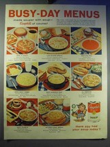 1958 Campbell's Soup Ad - Busy-Day Menus - $14.99