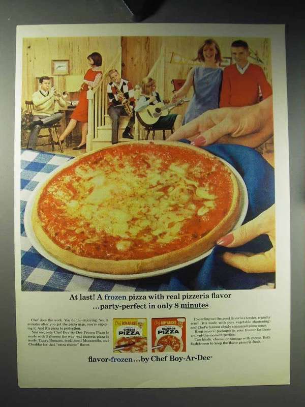 1964 Chef Boy-ar-Dee Frozen Pizza Ad - Real Flavor - 1960-69