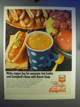 1967 Campbell&#39;s Bean with Bacon Soup Ad - Hot Franks - $14.99