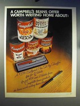 1970 Campbell's Soup Beans Ad - Sheaffer Pen Set - $14.99