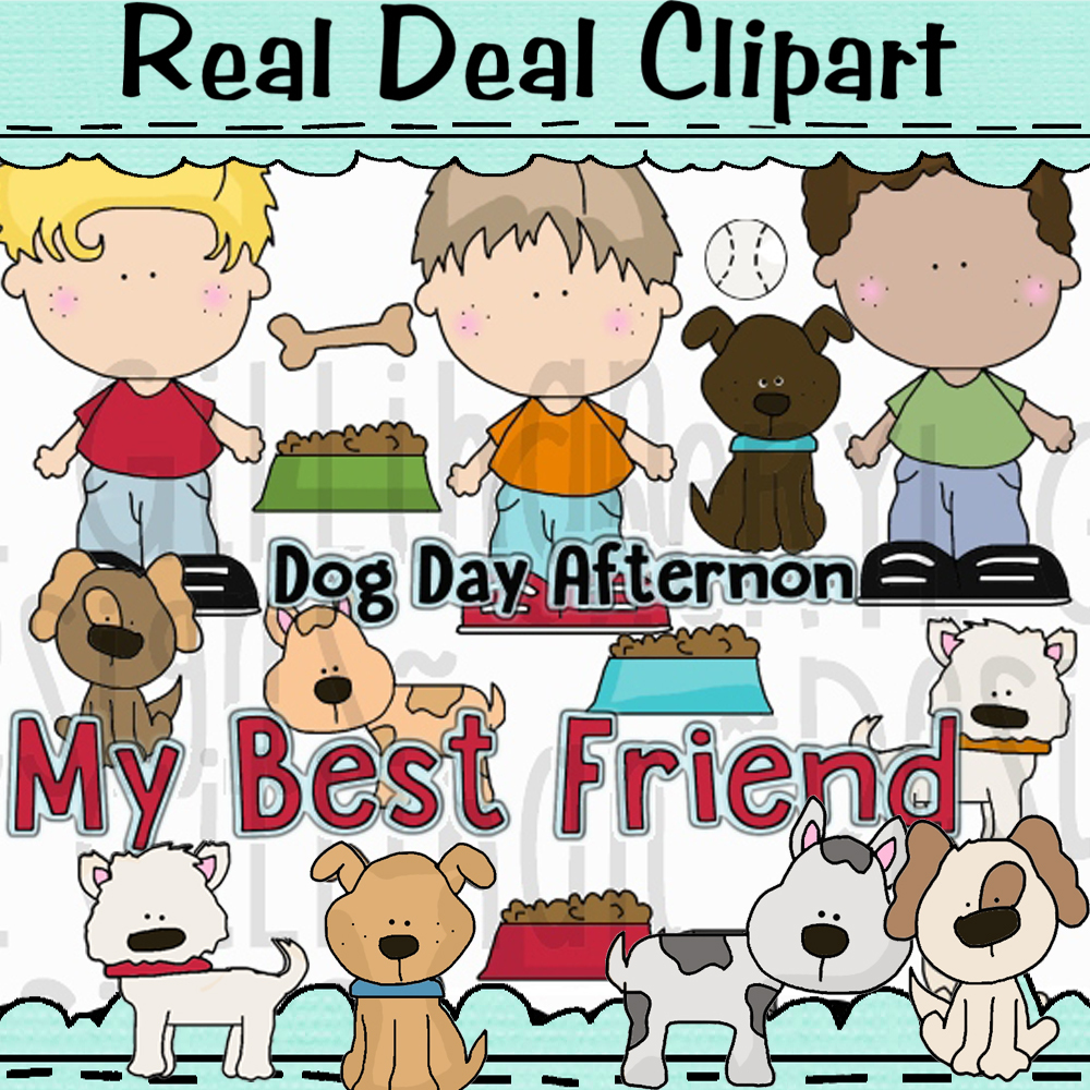 clipart boy and dog - photo #43