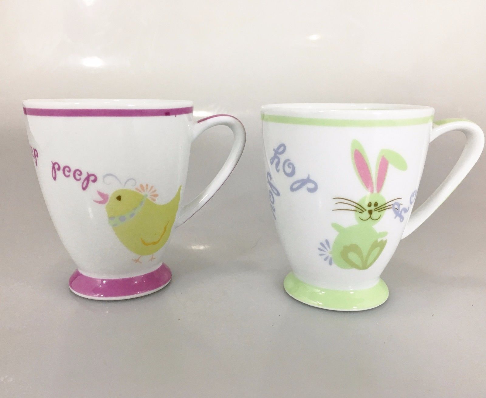 Starbucks Green Bunny + Pink Chick Set of 2 Mugs 7 oz Easter Holiday ...